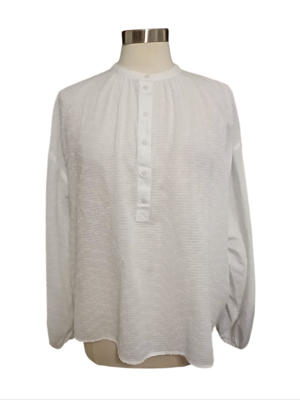 Universal Thread | White Button-Front Long Sleeve Tunic Size XL